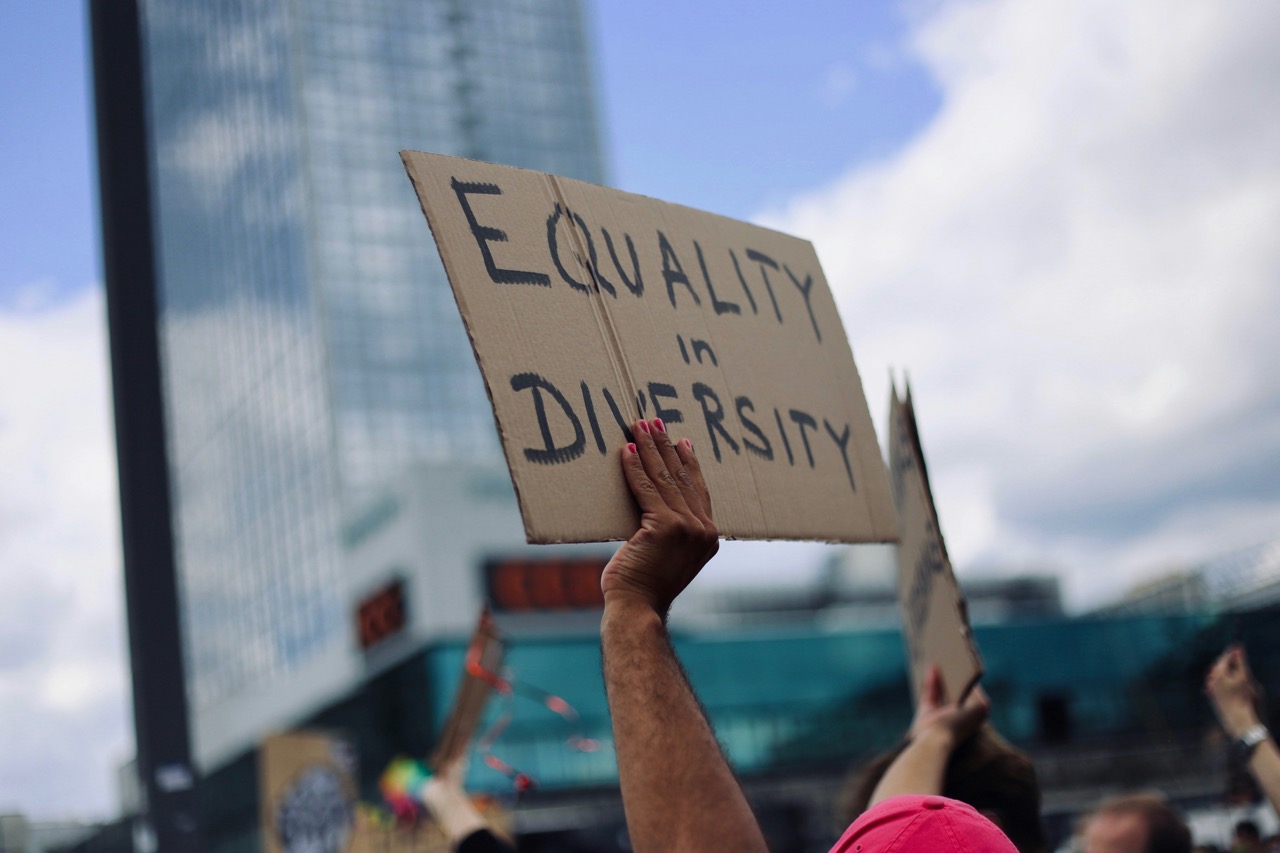 Protest sign: 